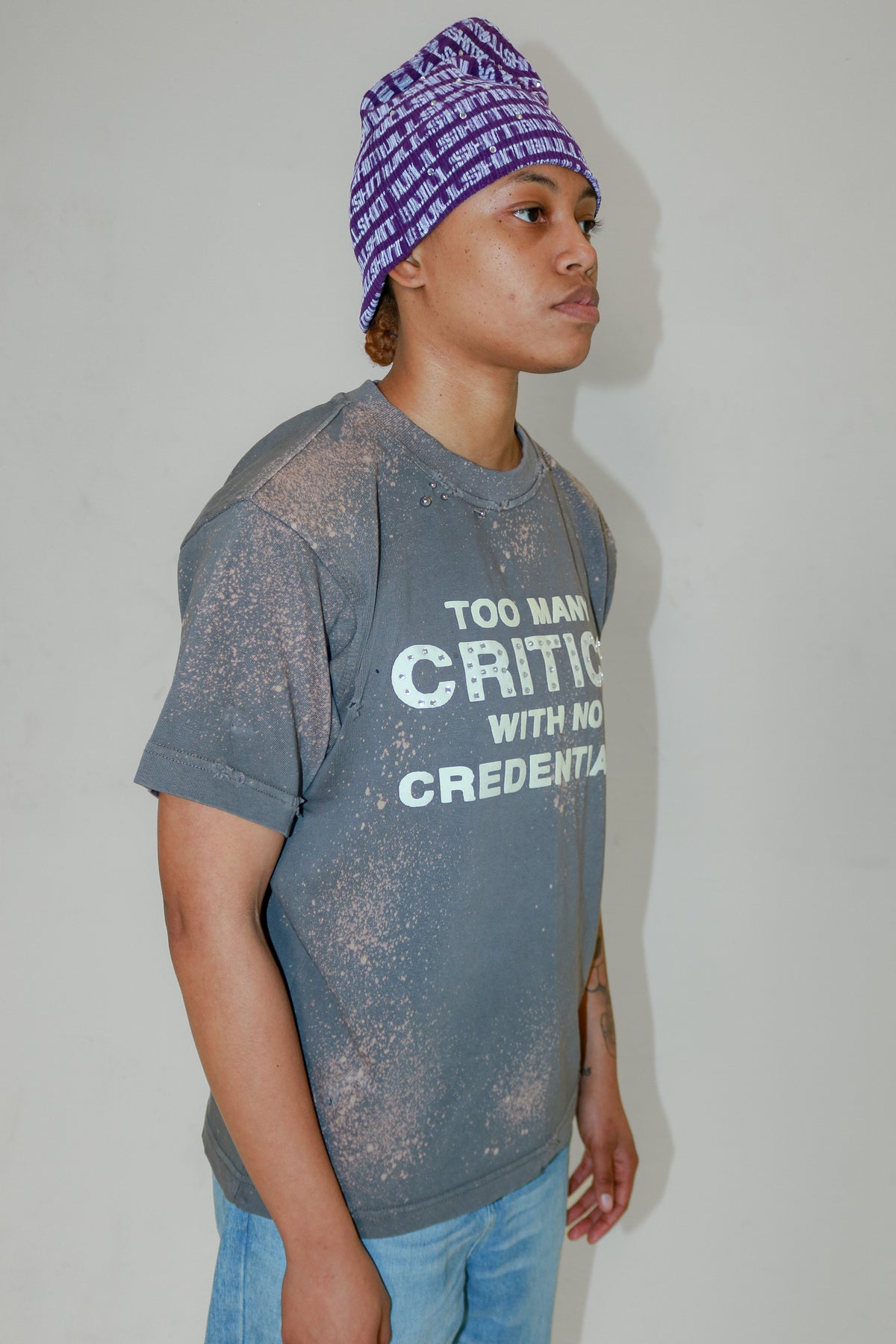 Grey Critics Rhinestone Tee