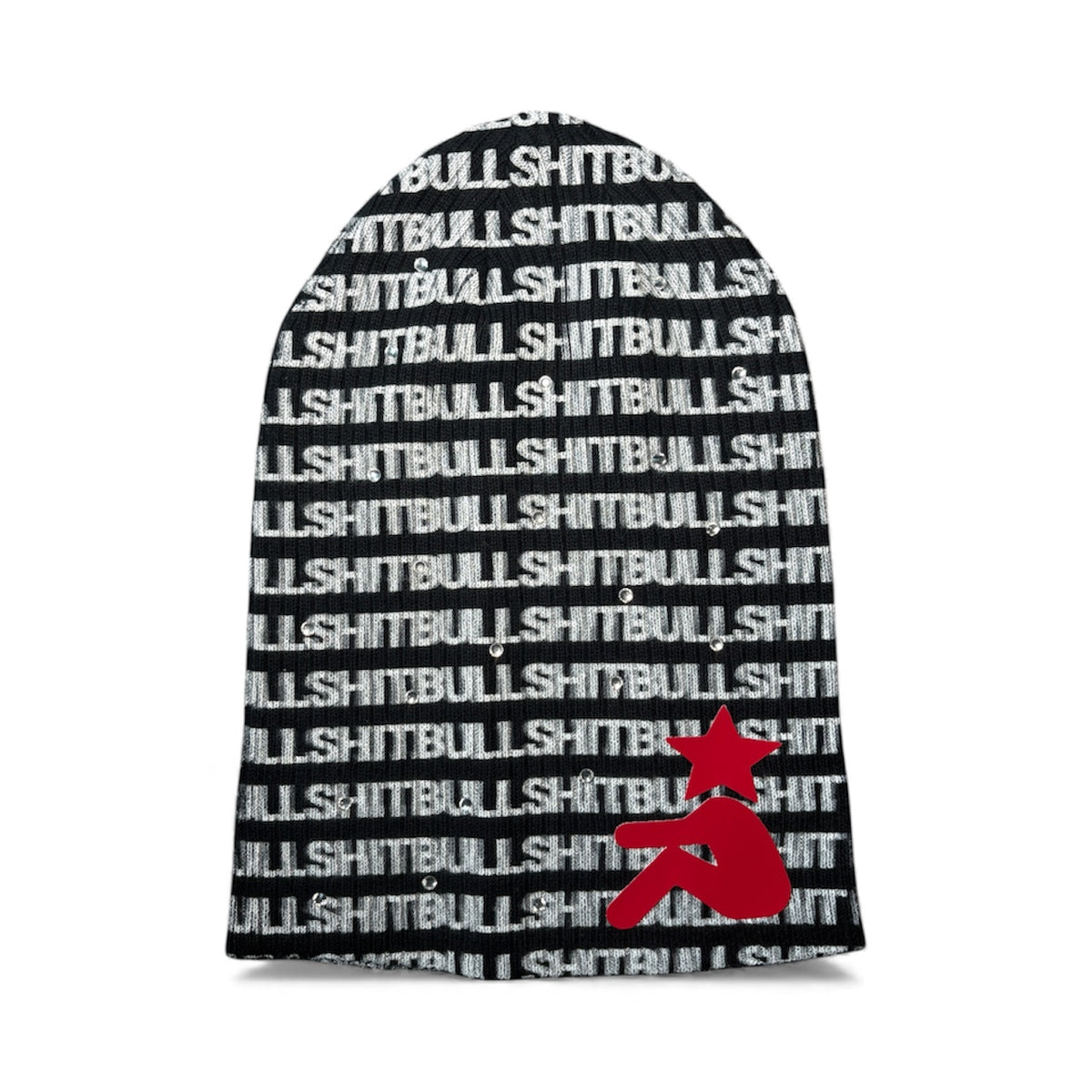 Black BS Rhinestone Beanie