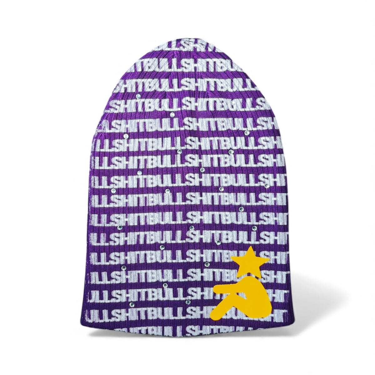 Purple BS Rhinestone Beanie